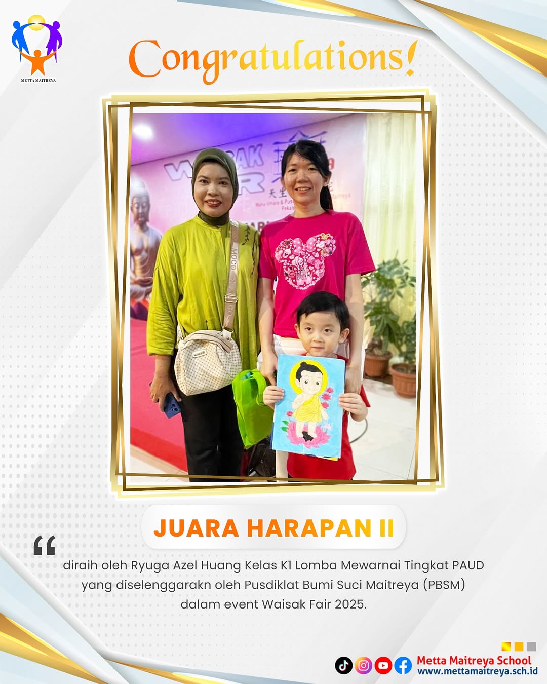 Prestasi Peserta Didik dalam Lomba Mewarnai Tingkat PAUD | TK METTA MAITREYA